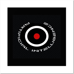 Artifcial Intelligence AI Cool Red Pill Logo Posters and Art